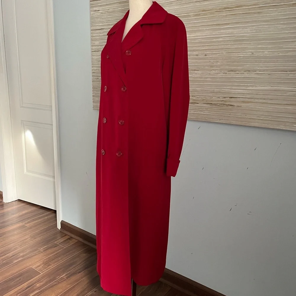 Gallery Red Trench coat size 6P - Picture 10 of 13